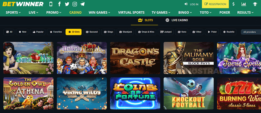 BetWinner casino section
