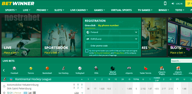 BetWinner homepage